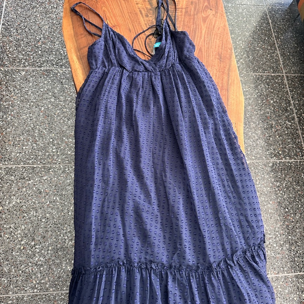 Tori Richard Honolulu Blue Silk & Rayon Maxi